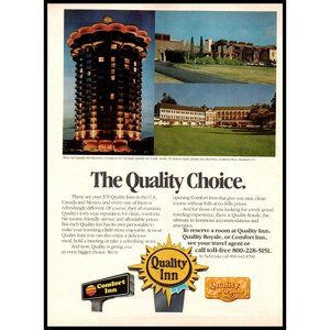 1981 Quality Inn Hotels Motels The Quality Choice Vintage Print Ad Wall Art